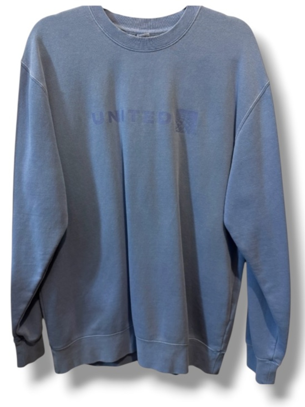 United Airlines Women’s Crewneck Sweatshirt Pastel Blue Sweater